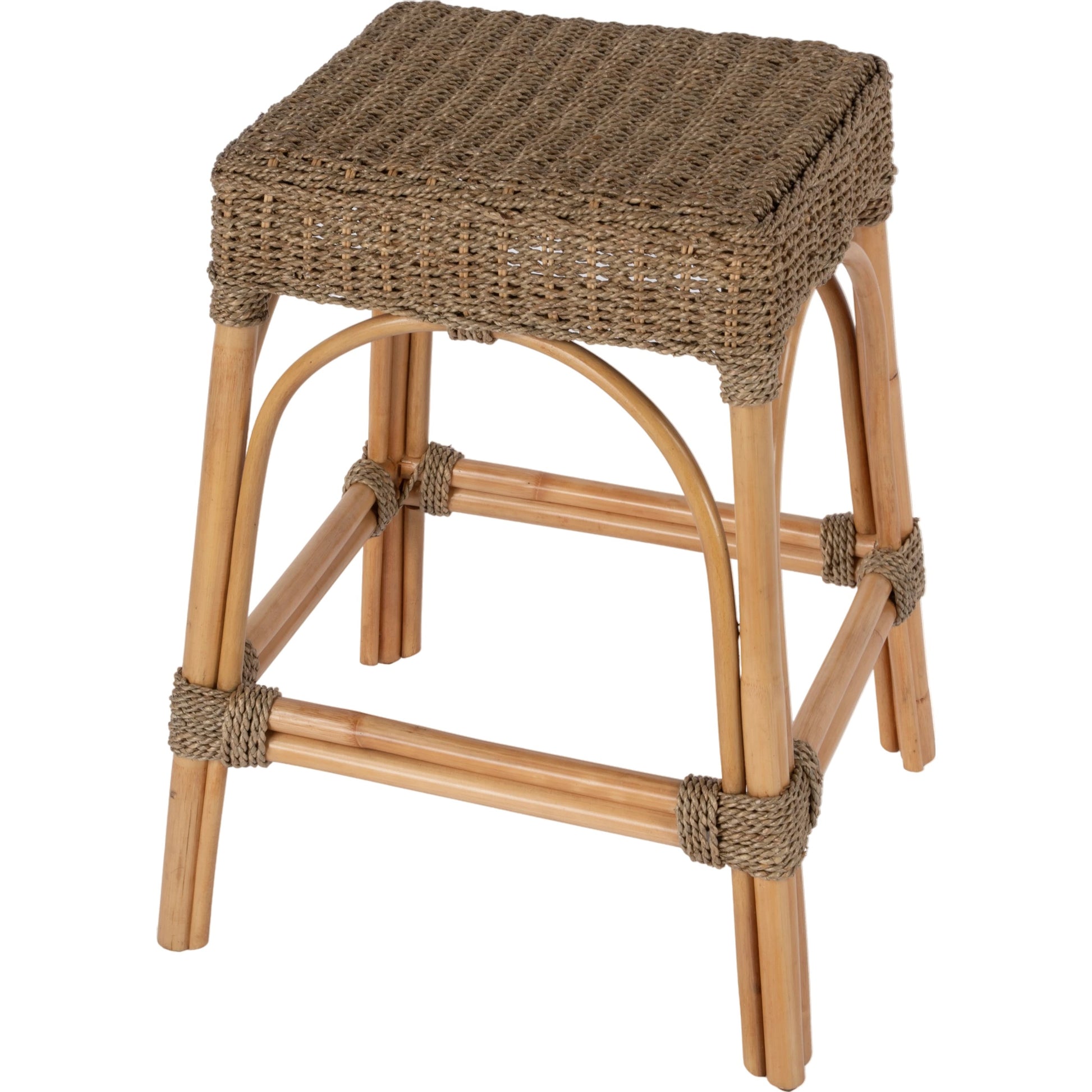 Robias Rectangular Rattan 24" Counter Stool by Butler Specialty Company in light brown. Made from unique in a cottage & farmhouse style.