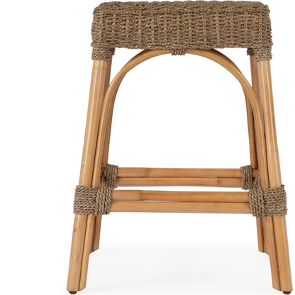 Robias Rectangular Rattan 24" Counter Stool by Butler Specialty Company in light brown. Made from unique in a cottage & farmhouse style.