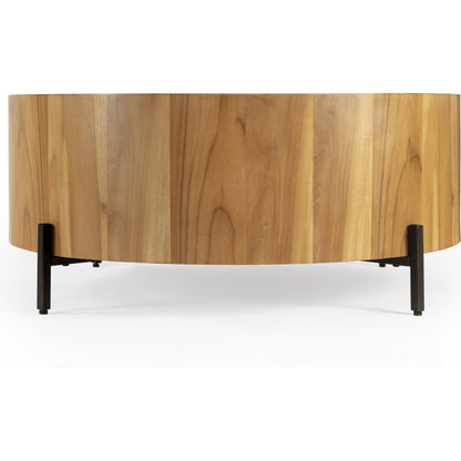 Tori Coffee Table by Butler Specialty Company in mindi and sandy shore. Made from mdf, mindi veneer, mahogany wood, metal legs in a modern style.