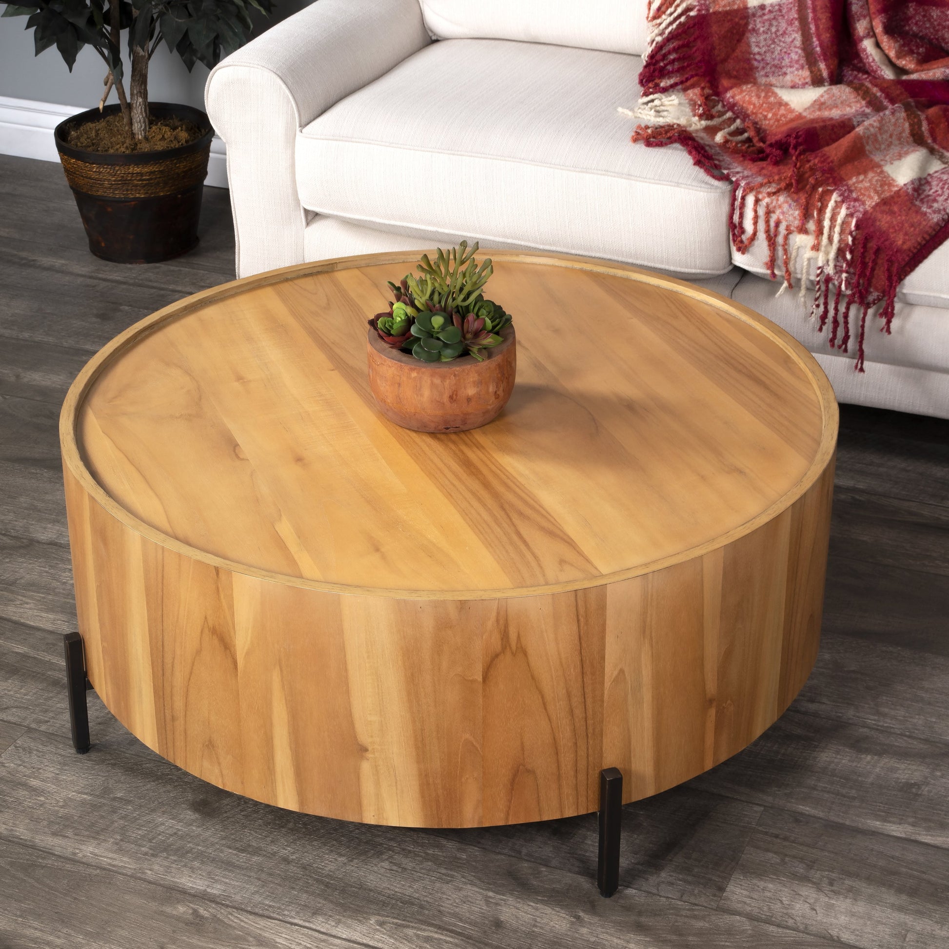 Tori Coffee Table by Butler Specialty Company in mindi and sandy shore. Made from mdf, mindi veneer, mahogany wood, metal legs in a modern style.