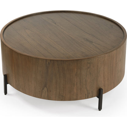 Tori Coffee Table by Butler Specialty Company in mindi and sandy shore. Made from mdf, mindi veneer, mahogany wood, metal legs in a modern style.