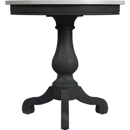Danielle  Pedestal Side Table by Butler Specialty Company in black and washed black. Made from marble , mahogany wood, plywood in a modern style.