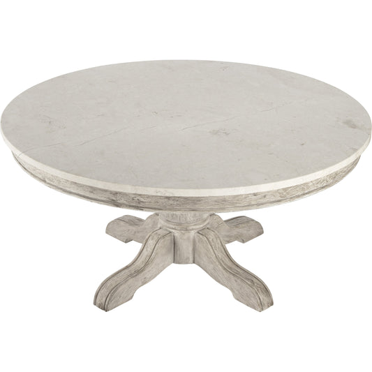 Danielle Round Coffee Table by Butler Specialty Company. Made from marble, mahogany wood, plywood in a cottage & farmhouse style.