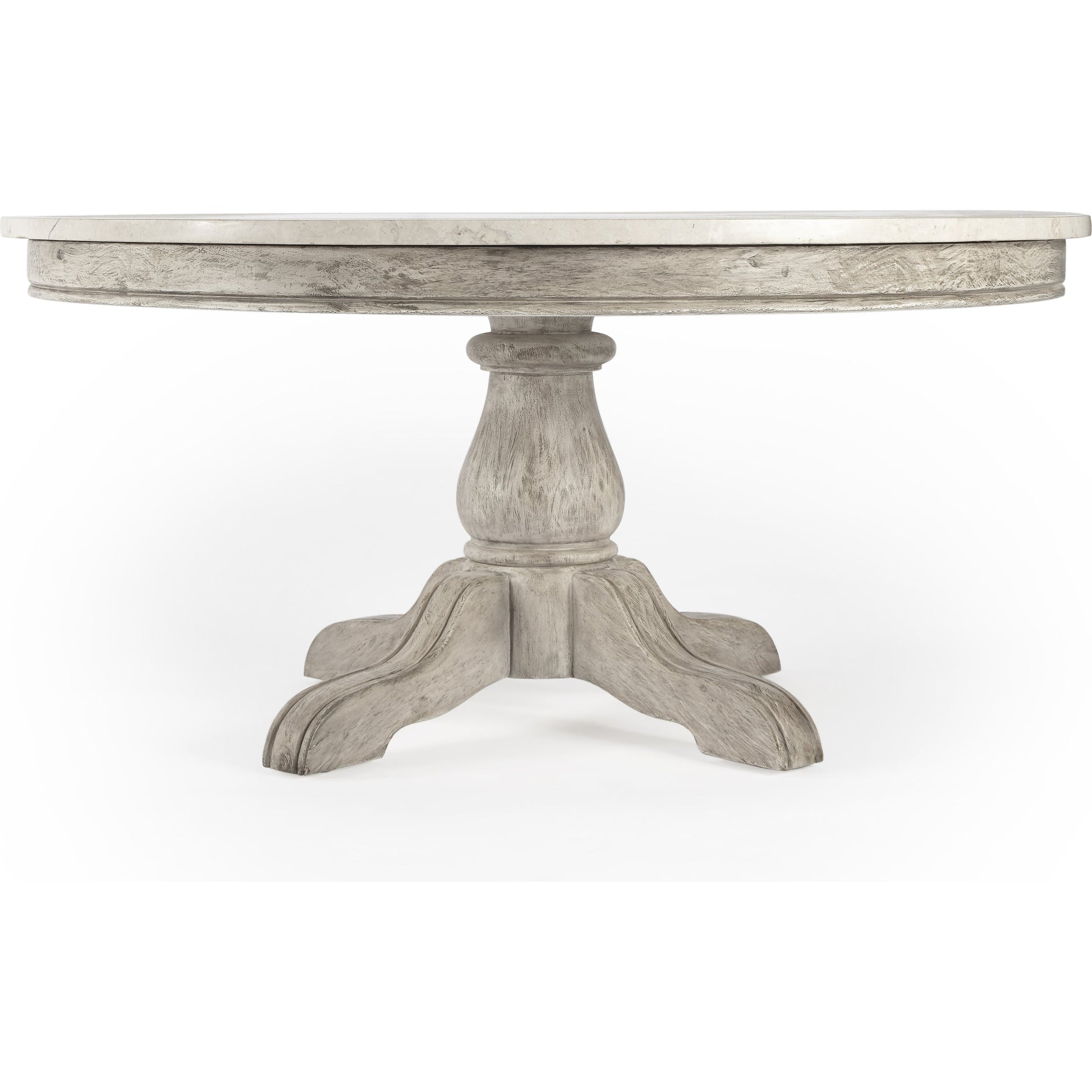 Danielle Round Coffee Table by Butler Specialty Company. Made from marble, mahogany wood, plywood in a cottage & farmhouse style.