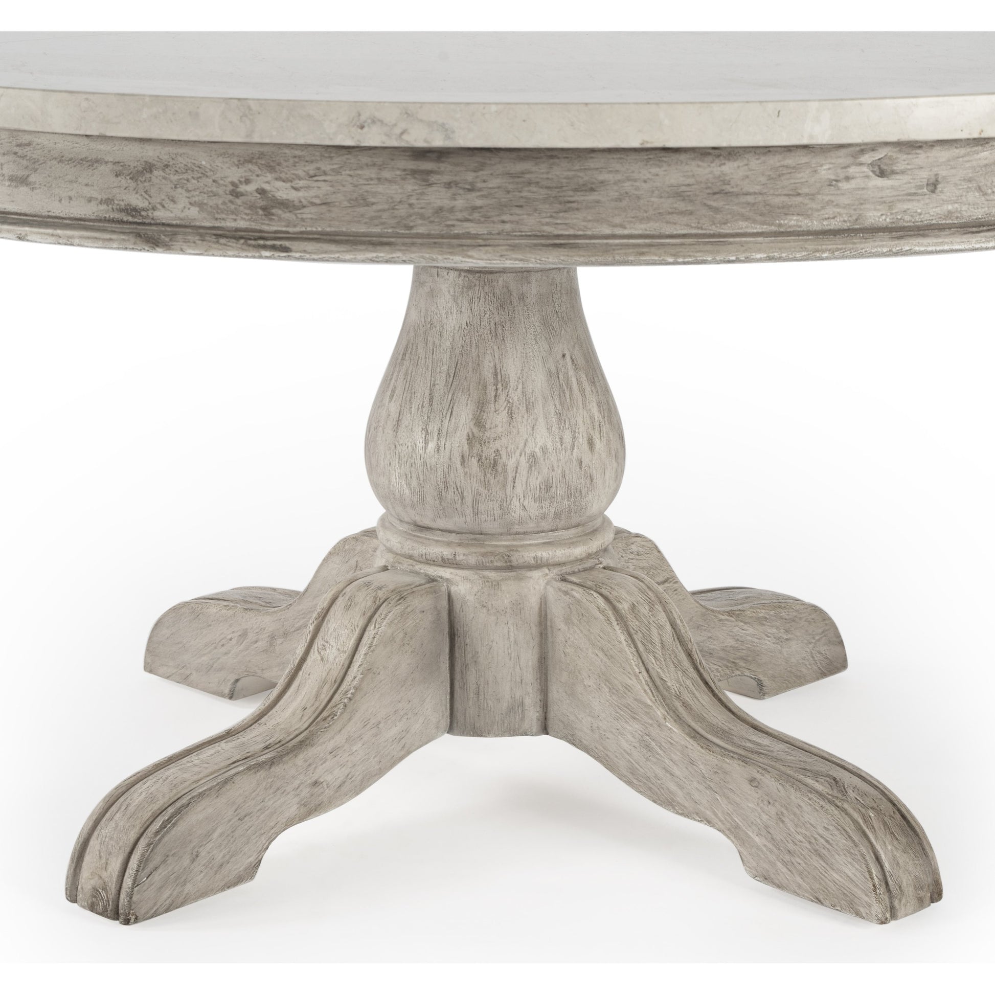 Danielle Round Coffee Table by Butler Specialty Company. Made from marble, mahogany wood, plywood in a cottage & farmhouse style.