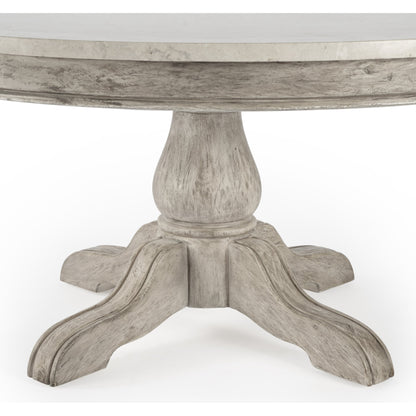 Danielle Round Coffee Table by Butler Specialty Company. Made from marble, mahogany wood, plywood in a cottage & farmhouse style.