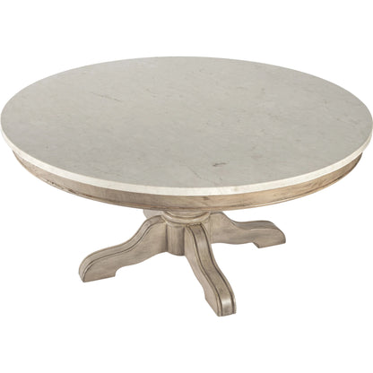 Danielle Round Coffee Table by Butler Specialty Company. Made from marble, mahogany wood, plywood in a cottage & farmhouse style.