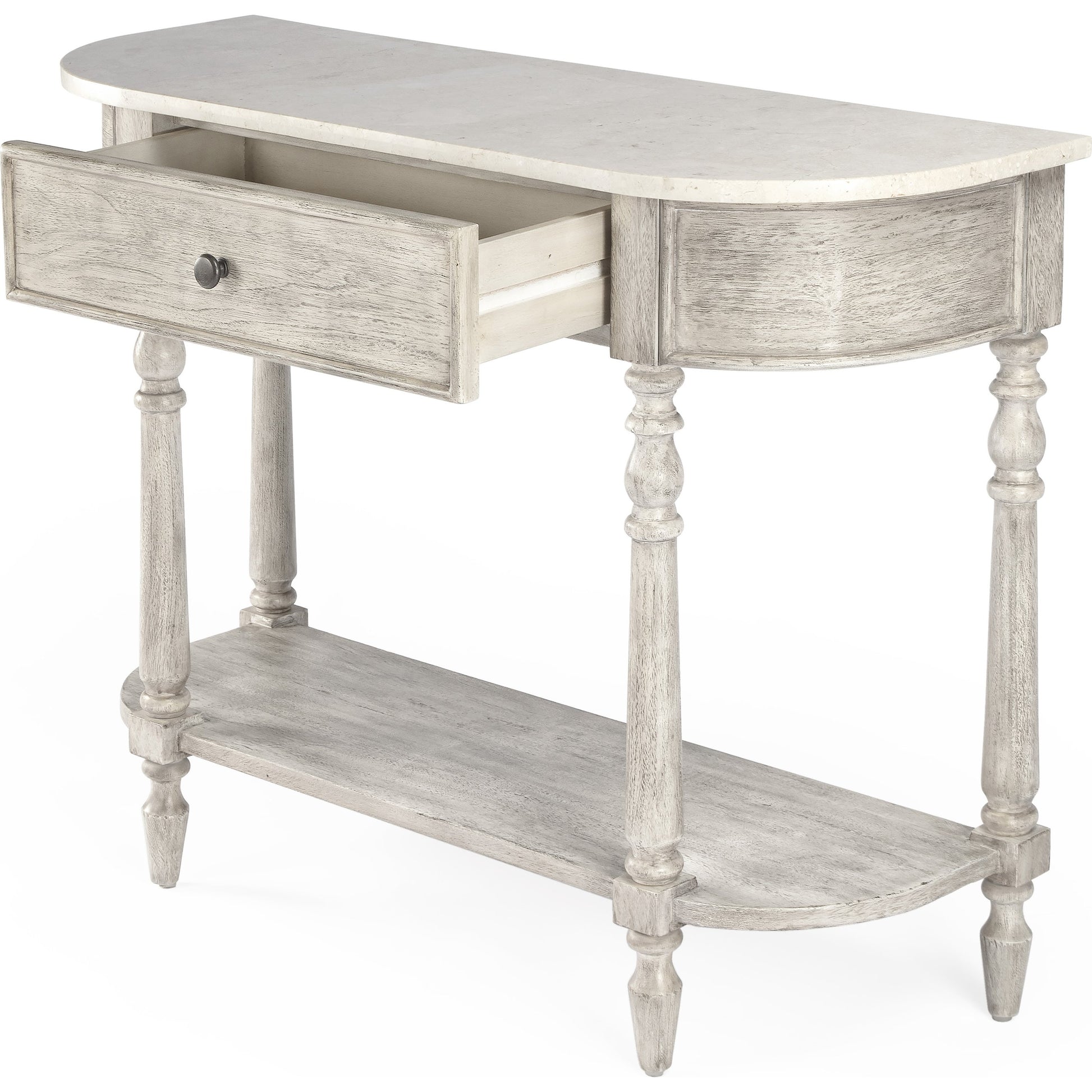 Danielle Console Table by Butler Specialty Company. Made from marble, mahogany wood mdf, mahogany veneer, plywood in a cottage & farmhouse style.