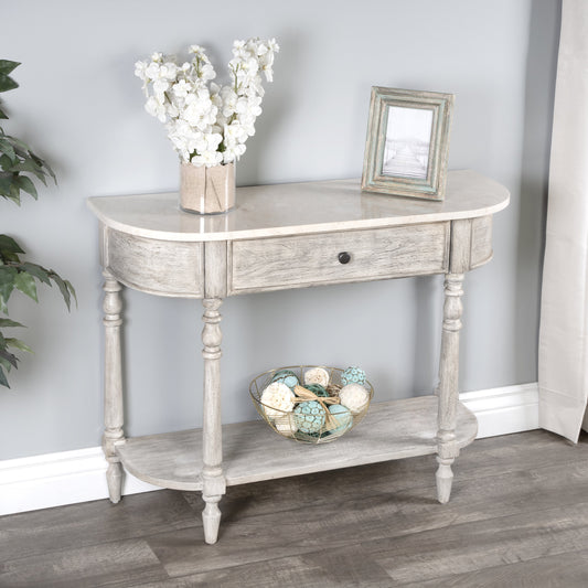 Danielle Console Table by Butler Specialty Company. Made from marble, mahogany wood mdf, mahogany veneer, plywood in a cottage & farmhouse style.