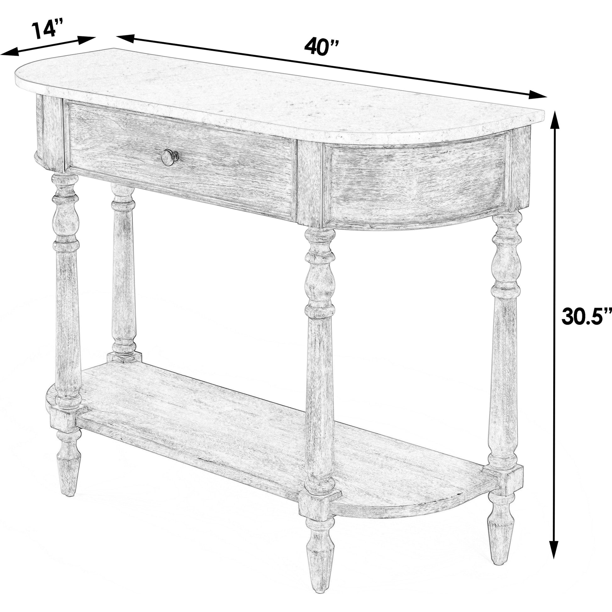 Danielle Console Table by Butler Specialty Company. Made from marble, mahogany wood mdf, mahogany veneer, plywood in a cottage & farmhouse style.
