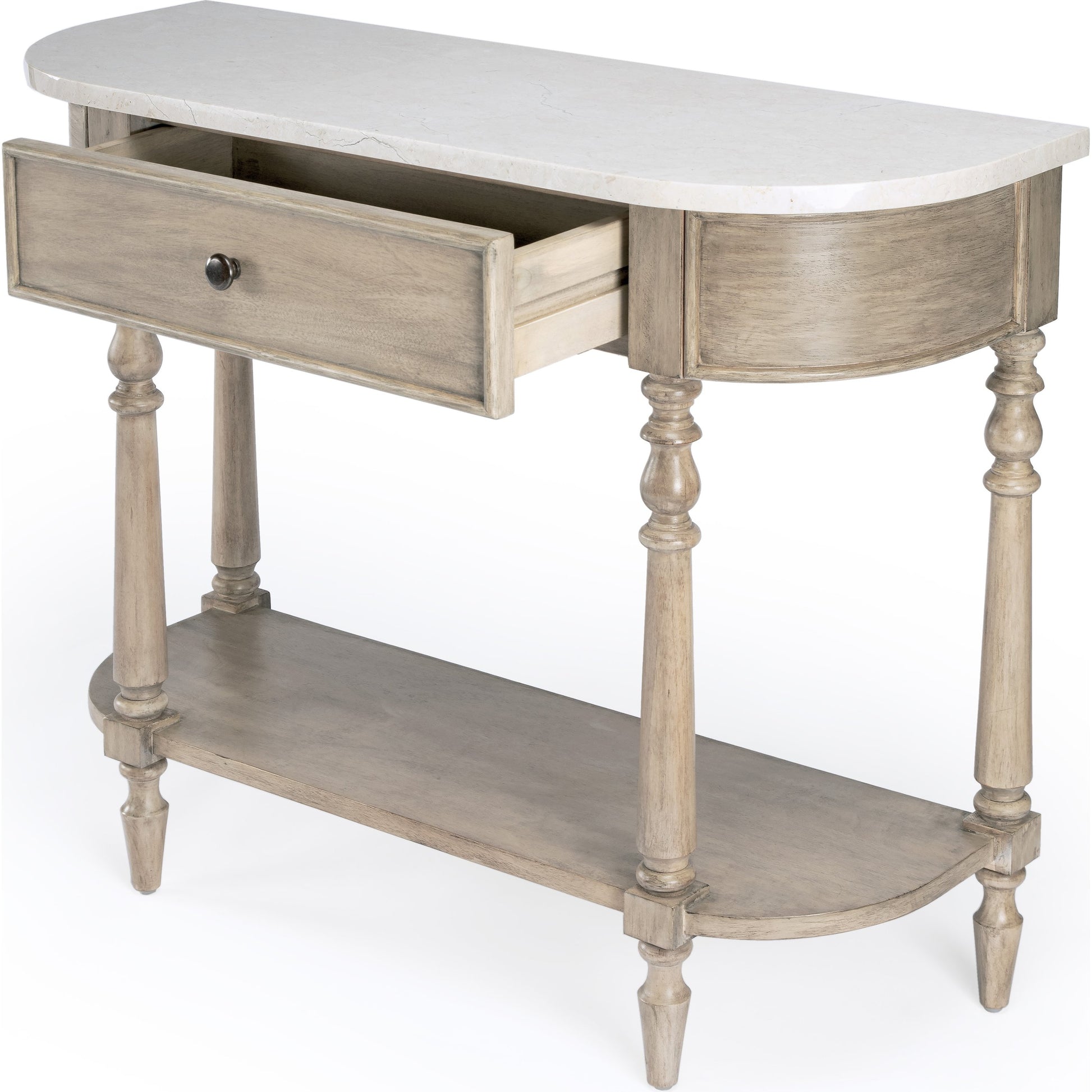 Danielle Console Table by Butler Specialty Company. Made from marble, mahogany wood mdf, mahogany veneer, plywood in a cottage & farmhouse style.