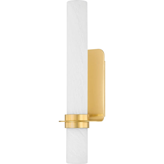 Groveland Station Wall Sconce by Hudson Valley in aged brass. Made from steel in a unique style.