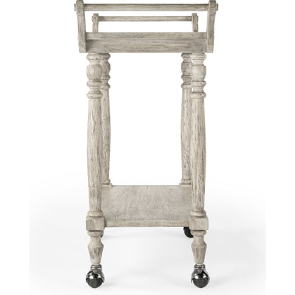 Danielle Serving Cart by Butler Specialty Company in gray and rustic gray. Made from marble, mahogany wood, mdf, mahogany veneer, plywood in a cottage & farmhouse style.