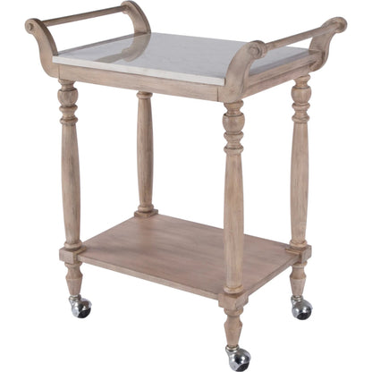 Danielle 2 Tier Bar Cart by Butler Specialty Company in sandalwood beige. Made from marble, mahogany, mdf, mahogany veneer, plywood in a traditional style.