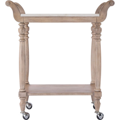 Danielle 2 Tier Bar Cart by Butler Specialty Company in sandalwood beige. Made from marble, mahogany, mdf, mahogany veneer, plywood in a traditional style.