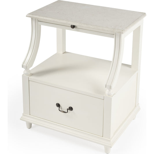 Danielle Nightstand by Butler Specialty Company. Made from marble, mahogany wood, mdf, mahogany veneer in a traditional style.