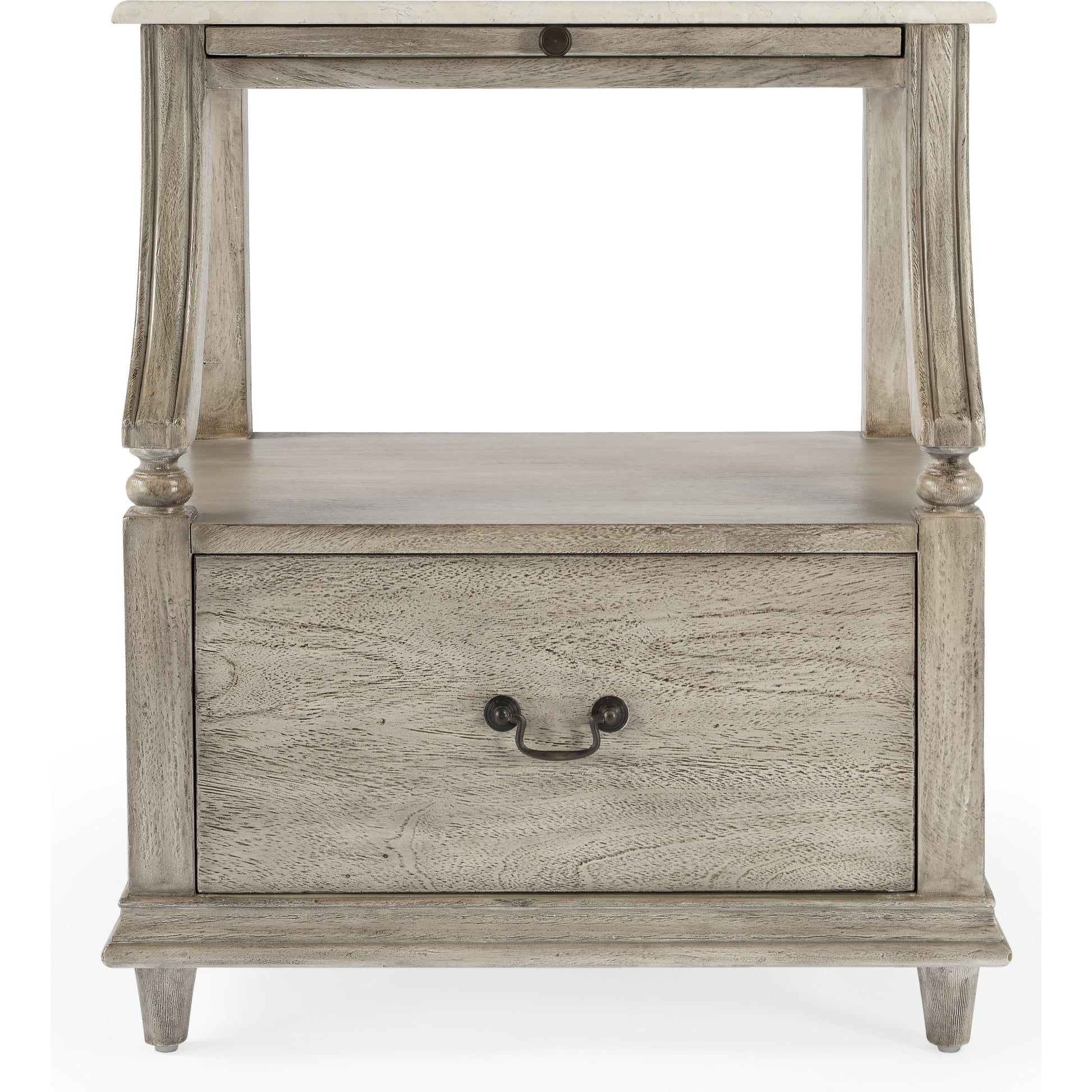 Danielle Nightstand by Butler Specialty Company. Made from marble, mahogany wood, mdf, mahogany veneer in a traditional style.