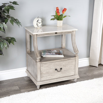 Danielle Nightstand by Butler Specialty Company. Made from marble, mahogany wood, mdf, mahogany veneer in a traditional style.