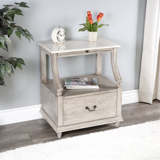 Danielle Nightstand by Butler Specialty Company. Made from marble, mahogany wood, mdf, mahogany veneer in a traditional style.