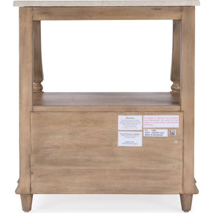 Mabel Marble 1 Drawer Nightstand by Butler Specialty Company in tan/beige and sandalwood beige. Made from marble, mahogany wood, mdf, mahogany veneer, plywood in a cottage & farmhouse style.