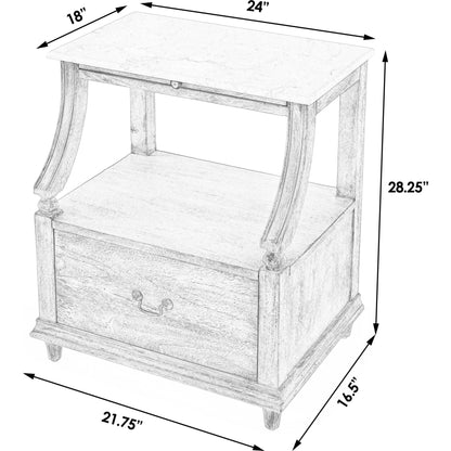 Mabel Marble 1 Drawer Nightstand by Butler Specialty Company in tan/beige and sandalwood beige. Made from marble, mahogany wood, mdf, mahogany veneer, plywood in a cottage & farmhouse style.