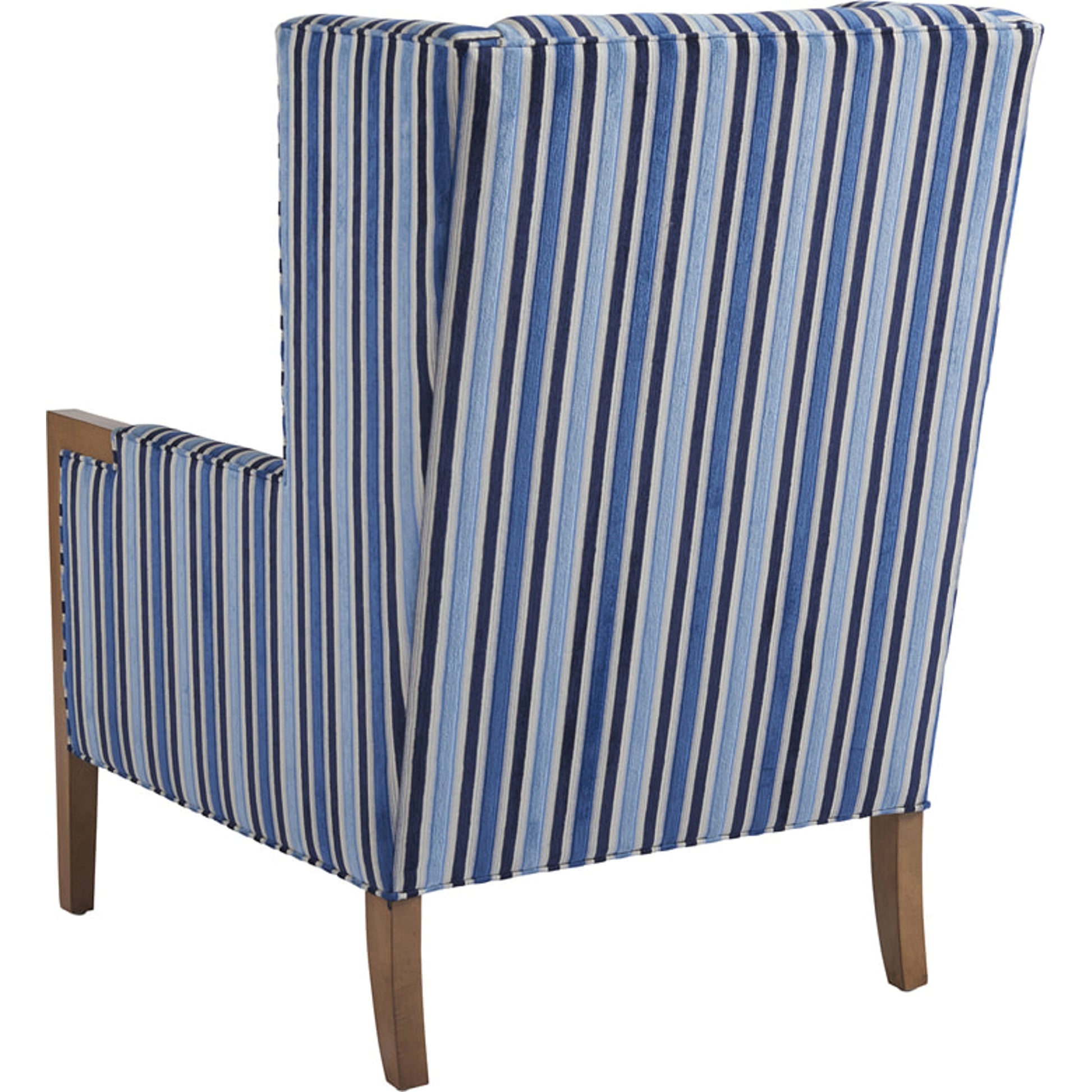 Stratton Wing Chair by Lexington in blue diamond. Made from unique in a coastal style.