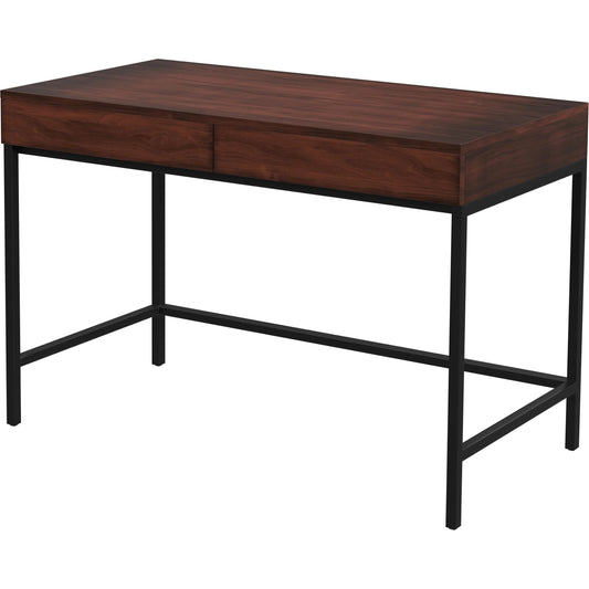 Carl 45" Wood and Metal Writing Desk by Butler Specialty Company in medium brown and chestnut. Made from mango wood, mango veneer, mdf, plywood, metal in a modern style.
