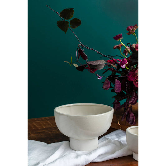 Elijah Compote by Accent Decor in white. Made from ceramic in a unique style.