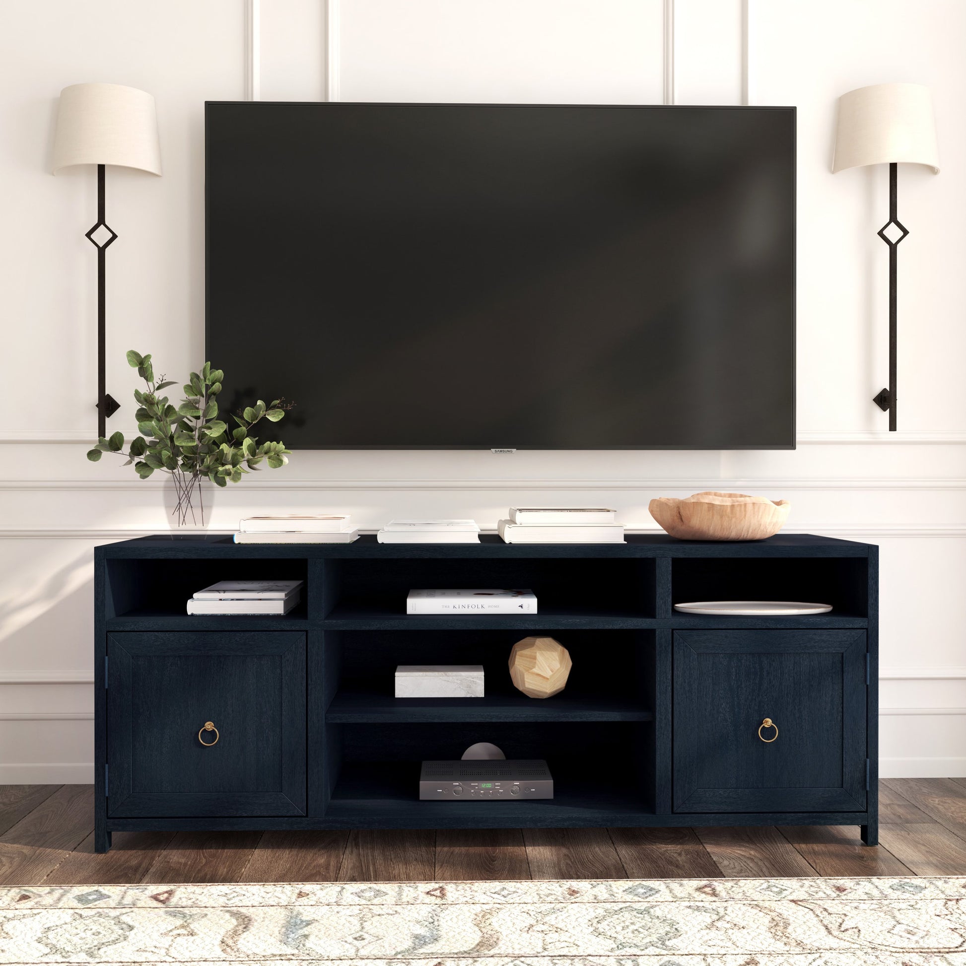 Lark TV Stand by Butler Specialty Company in natural wood. Made from acacia, mdf, acacia veneer in a modern style.