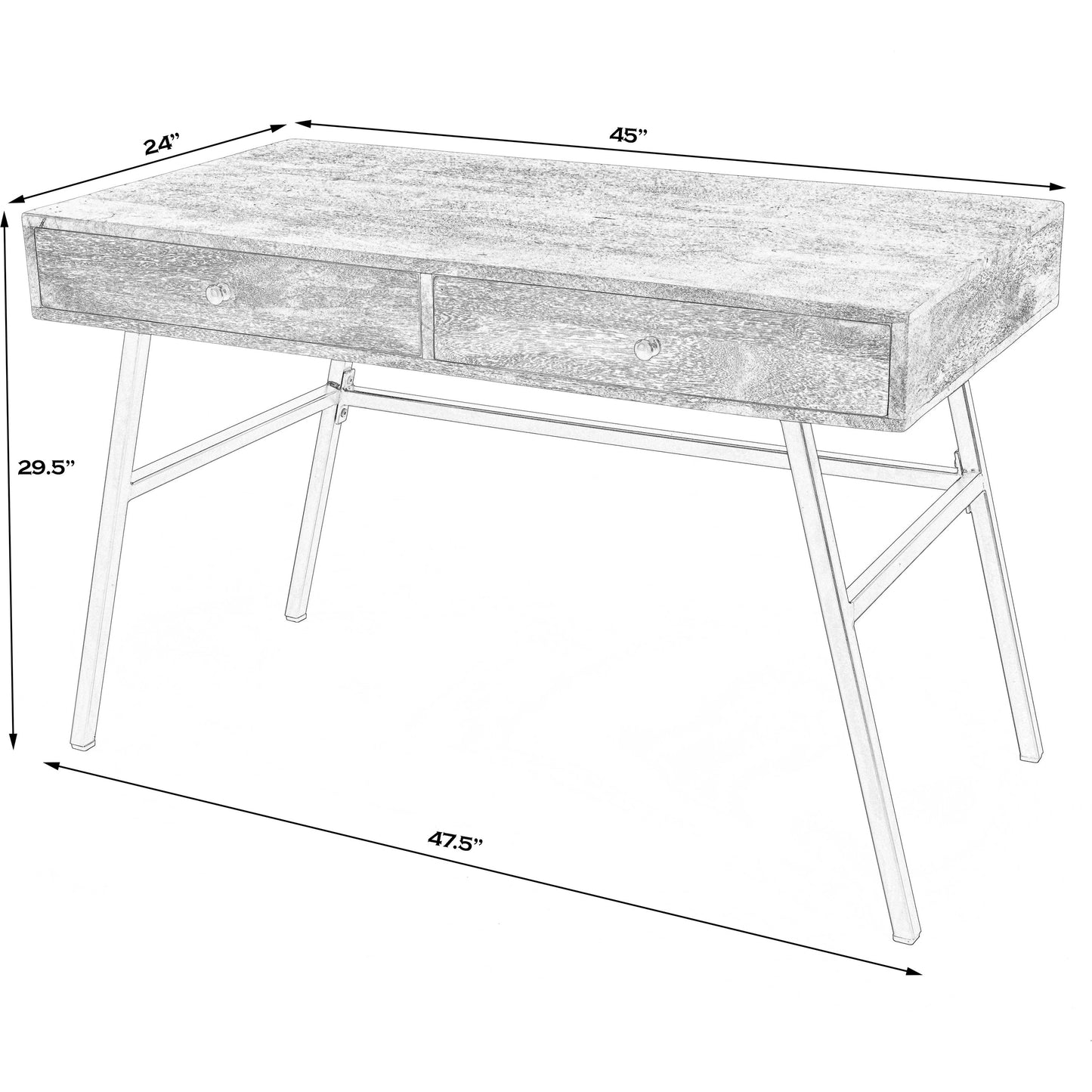 007 SI-1822347 | Additional Silo | Reison Desk by Butler Specialty Company in light brown. Made from iron, mango wood in a modern style.