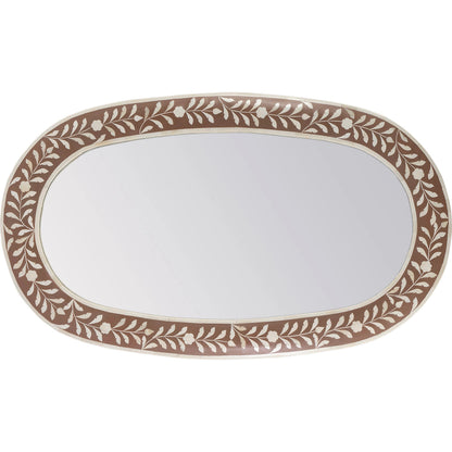 Trubadu Wall Mirror by Butler Specialty Company in brown, white. Made from bone, resin, mdf in a traditional style.
