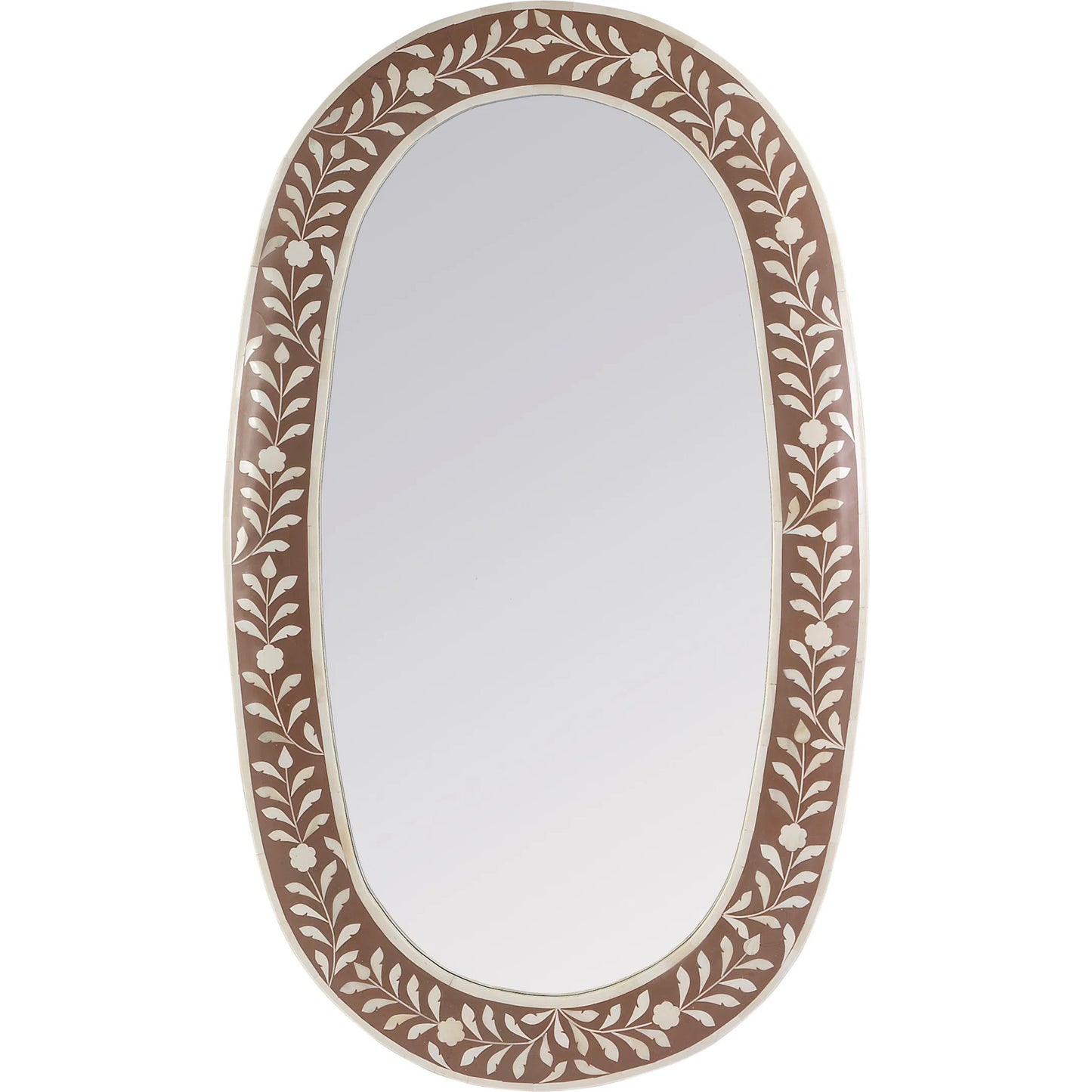 001 SI-2334042 | Primary Silo | Trubadu Wall Mirror by Butler Specialty Company in brown, white. Made from bone, resin, mdf in a traditional style.