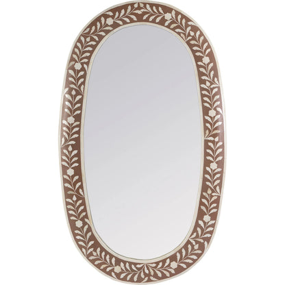 Trubadu Wall Mirror by Butler Specialty Company in brown, white. Made from bone, resin, mdf in a traditional style.