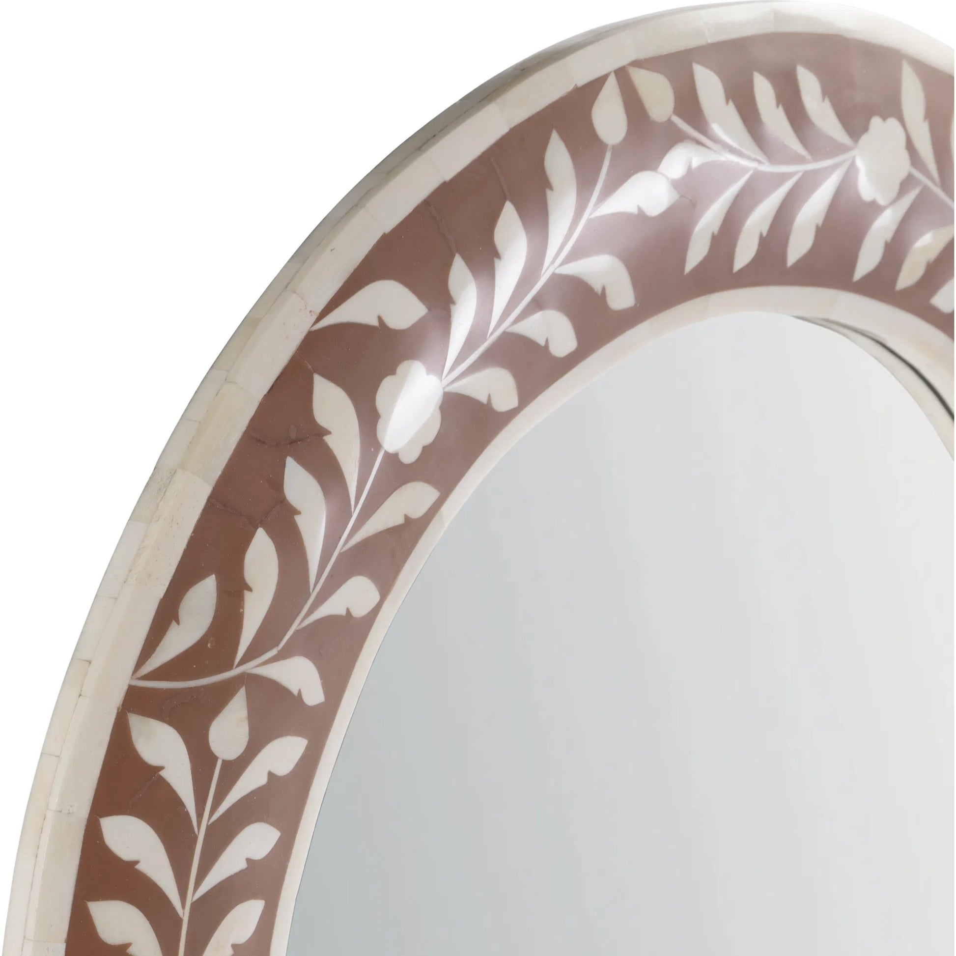 Trubadu Wall Mirror by Butler Specialty Company in brown, white. Made from bone, resin, mdf in a traditional style.