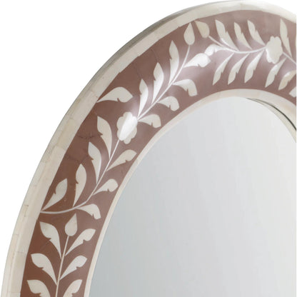 Trubadu Wall Mirror by Butler Specialty Company in brown, white. Made from bone, resin, mdf in a traditional style.