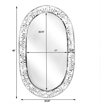 Trubadur Mirror by Butler Specialty Company in white and blue and blue, white bone. Made from bone inlay, mdf, resin, mango wood in a cottage & farmhouse style.