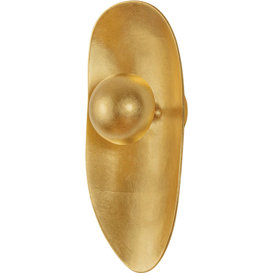 Meena Wall Sconce by Corbett in vintage gold leaf. Made from unique in a transitional style.