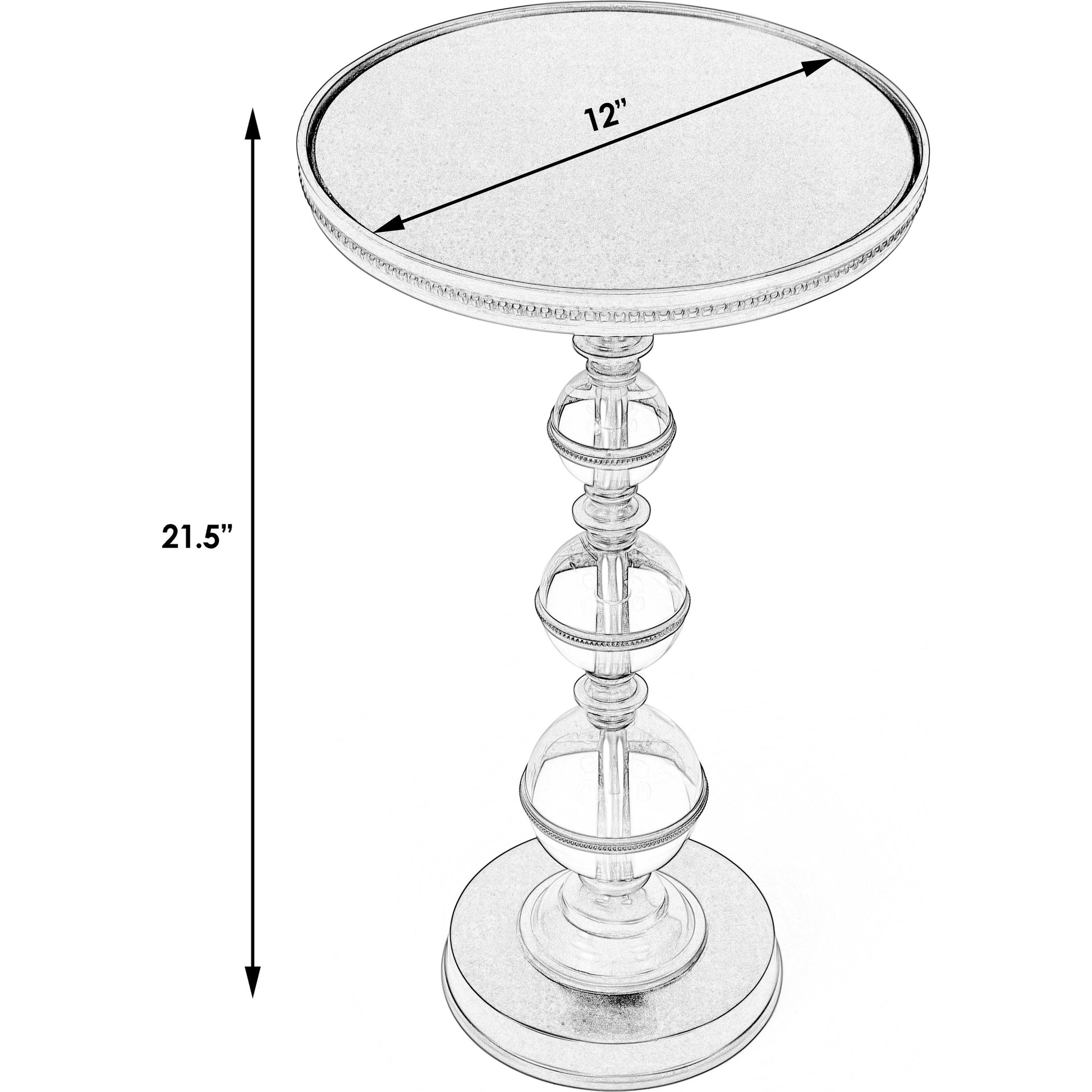 Forella Pedestal End Table by Butler Specialty Company in black,bronze,clear and butler loft. Made from granite, acrylic, aluminum, iron in a traditional style.