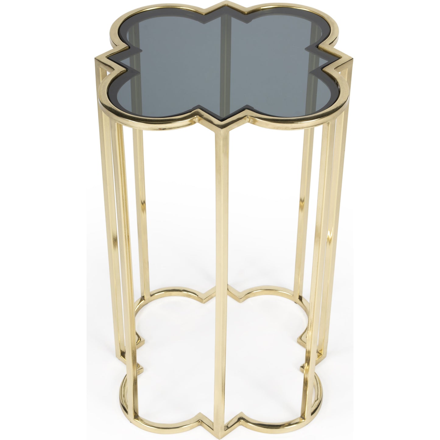 005 SR-910309 | Additional Silo | Auroria Accent Table by Butler Specialty Company in black,gold and antique gold. Made from stainless steel, black glass in a transitional style.
