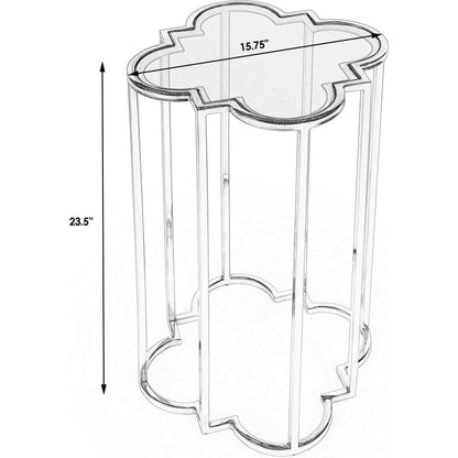 Auroria Accent Table by Butler Specialty Company in black,gold and antique gold. Made from stainless steel, black glass in a transitional style.