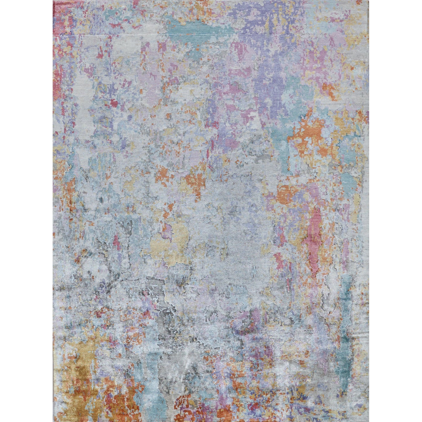 001 SI-2101739,SI-2101740,SI-2101741,SI-2101742,SI-2101743,SI-2101744,SI-2293829 | Primary Silo | Floor Art Rug IV by Exquisite Rugs in ivory, multi. Made from bamboo silk in a unique style.
