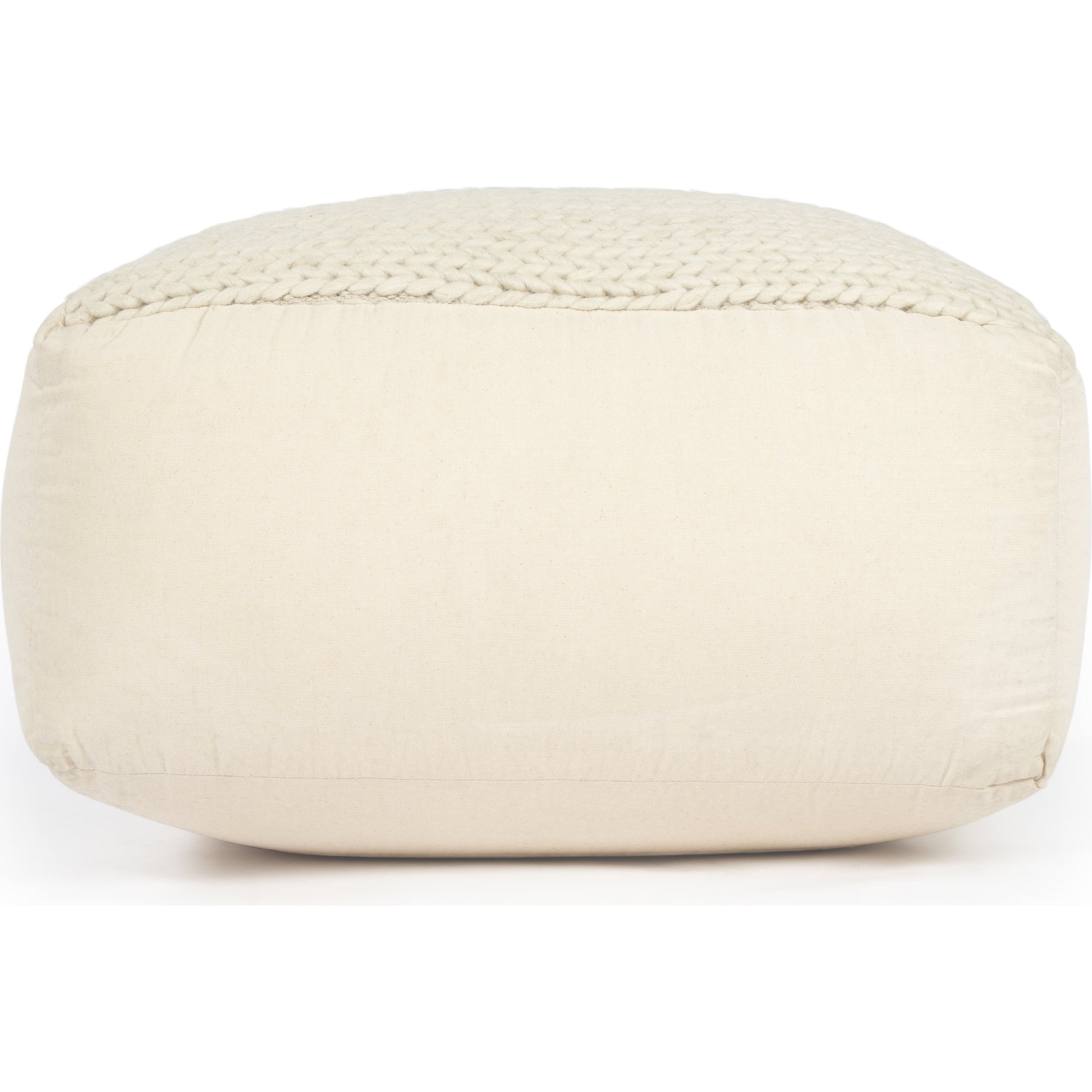 Fernandos Pouffe by Butler Specialty Company in cream,ivory and beige diamond. Made from cotton, wool, thermocol beans in a modern style.