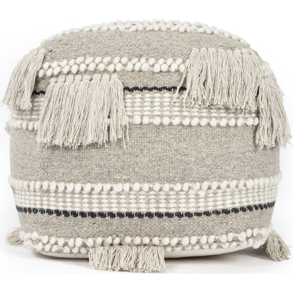 Realisa Pouf by Butler Specialty Company in gray and gray. Made from cotton -wool shell, filling: thermocol beans in a eclectic & global style.
