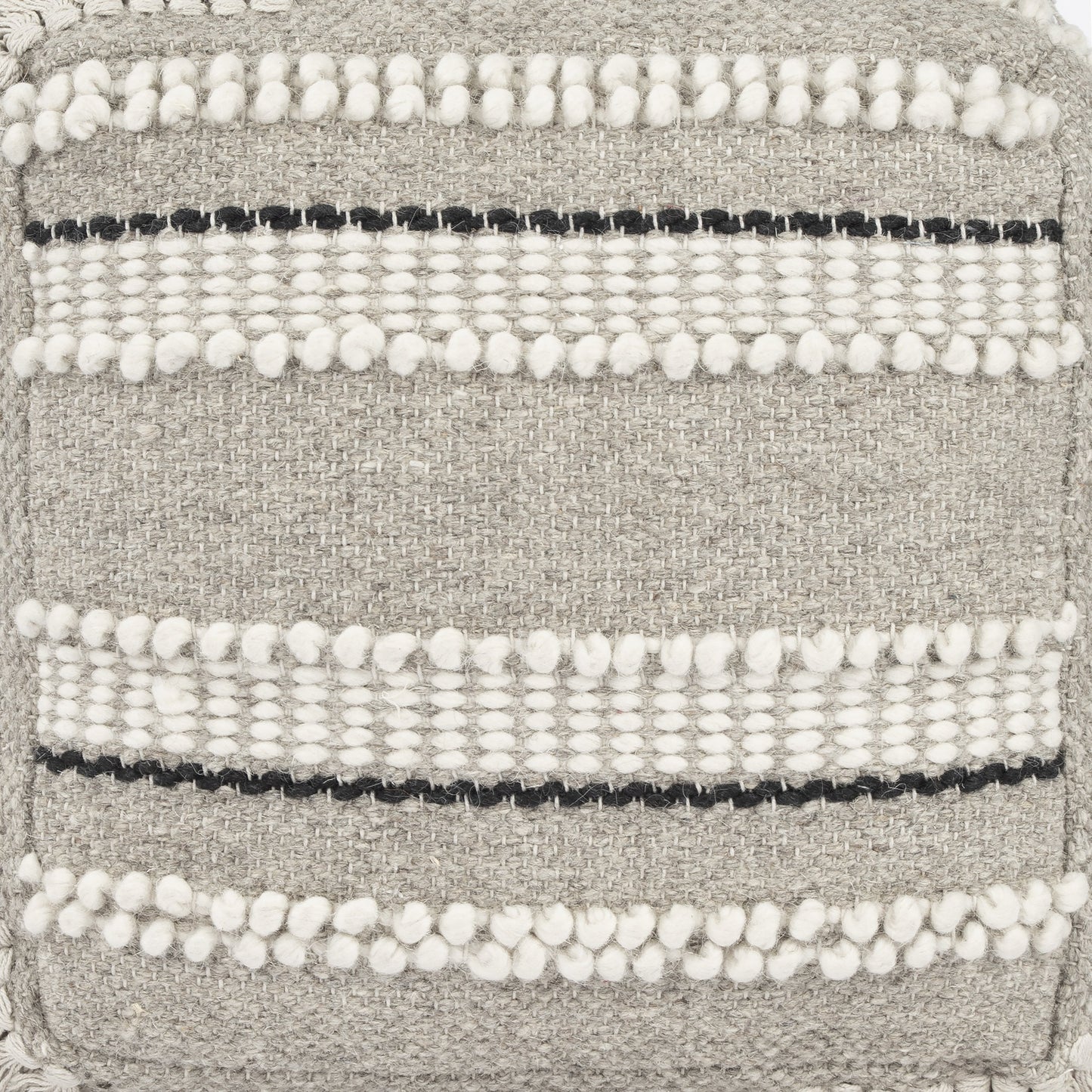 004 SR-910335 | Additional Silo | Realisa Pouf by Butler Specialty Company in gray and gray. Made from cotton -wool shell, filling: thermocol beans in a eclectic & global style.
