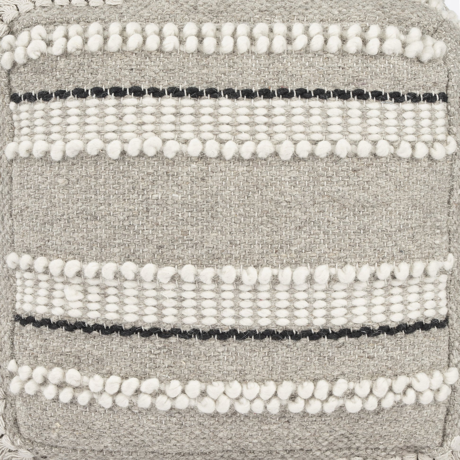 Realisa Pouf by Butler Specialty Company in gray and gray. Made from cotton -wool shell, filling: thermocol beans in a eclectic & global style.