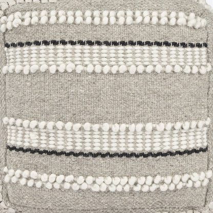 Realisa Pouf by Butler Specialty Company in gray and gray. Made from cotton -wool shell, filling: thermocol beans in a eclectic & global style.