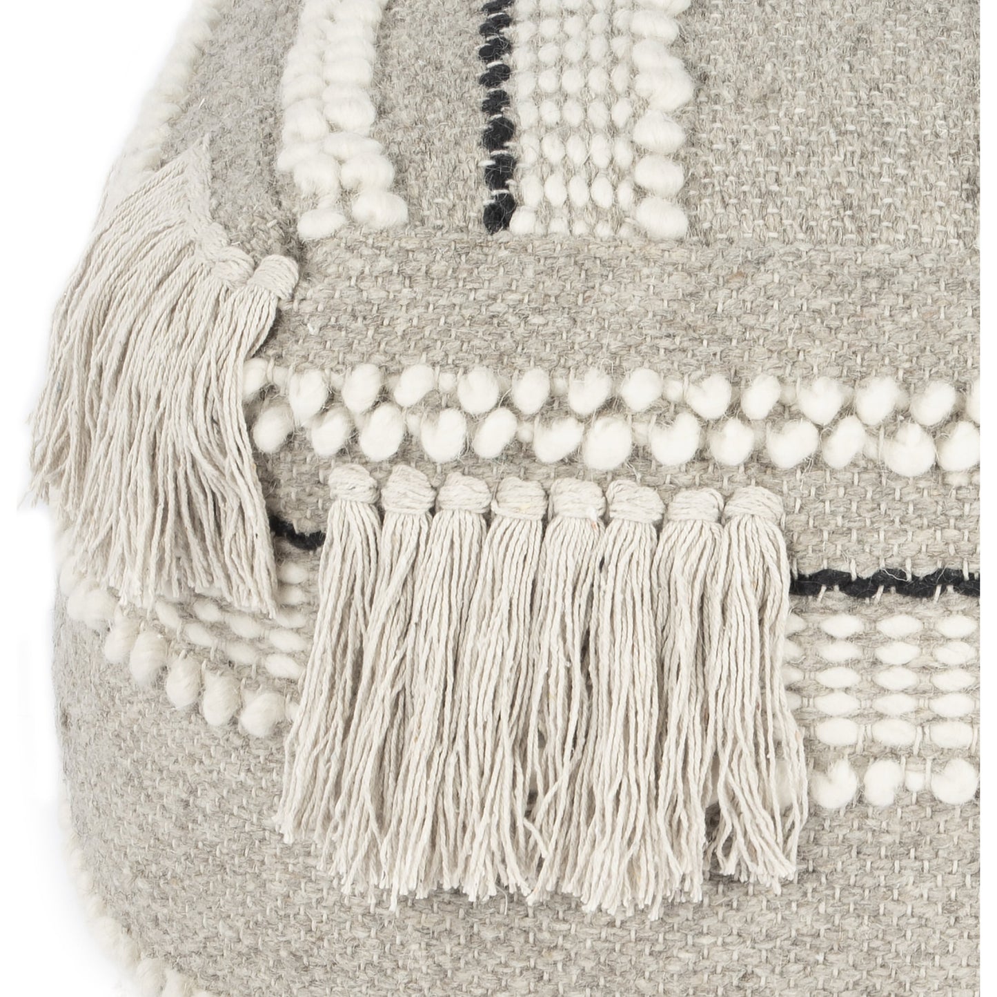 002 SR-910335 | Additional Silo | Realisa Pouf by Butler Specialty Company in gray and gray. Made from cotton -wool shell, filling: thermocol beans in a eclectic & global style.