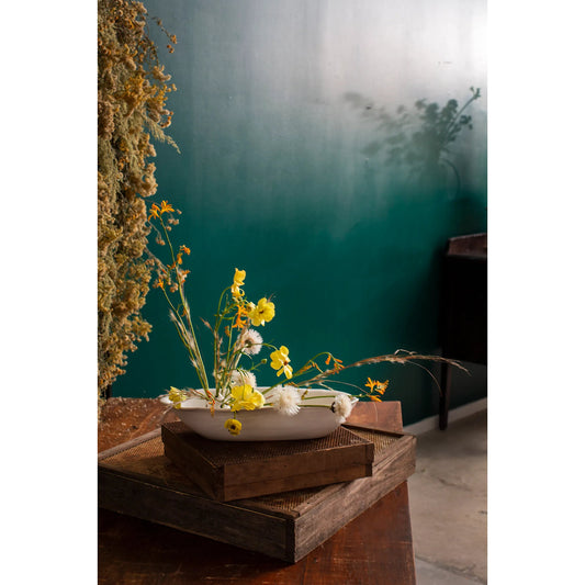 Dahlia Trough by Accent Decor in white. Made from ceramic in a unique style.