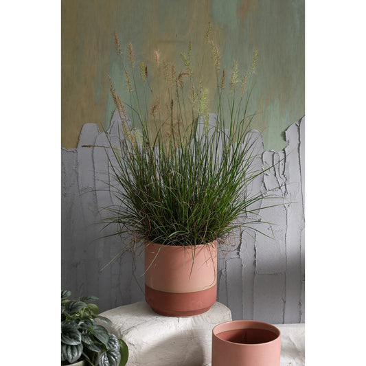 Gavin Pot by Accent Decor in pink. Made from ceramic in a rustic style.