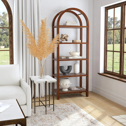 Aila Etagere by Butler Specialty Company in brown and walnut. Made from mdf, walnut veneer,rubberwood in a modern style.
